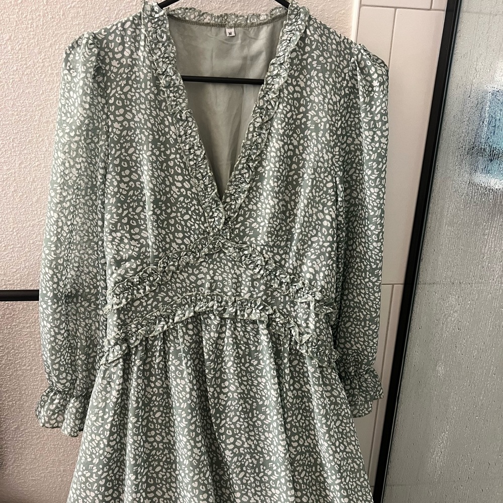 Midi Length Plunge Neck Dress